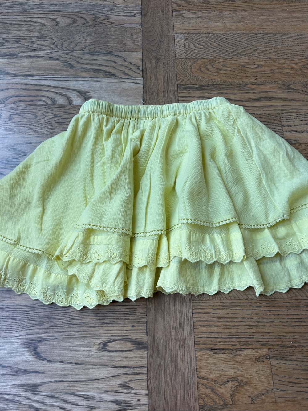 Free people yellow ruffle tiered skirt small NWT - Picture 4 of 6